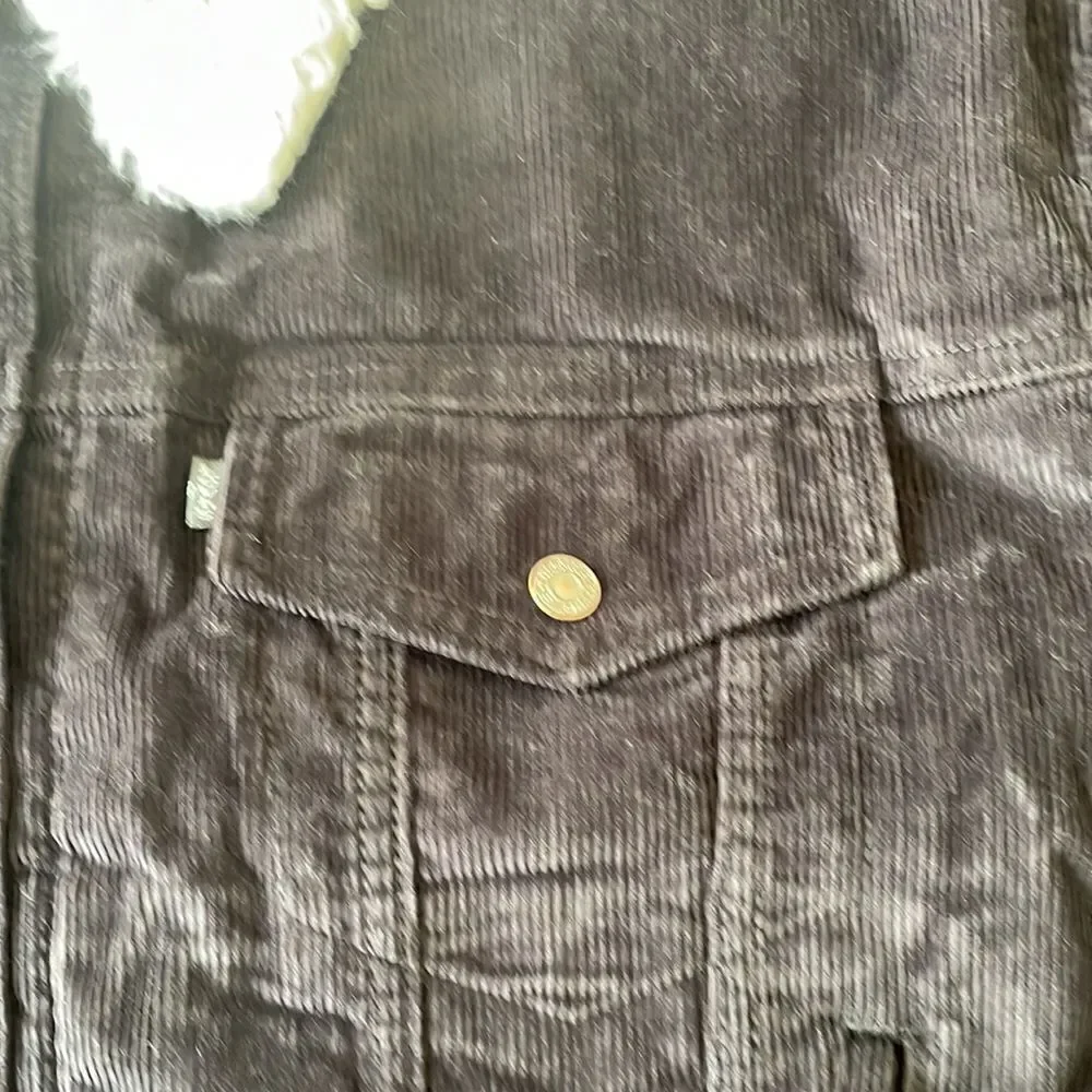 NWT Levi’s Women’s Sherpa Baby Baggy Trucker Black Jacket Size M